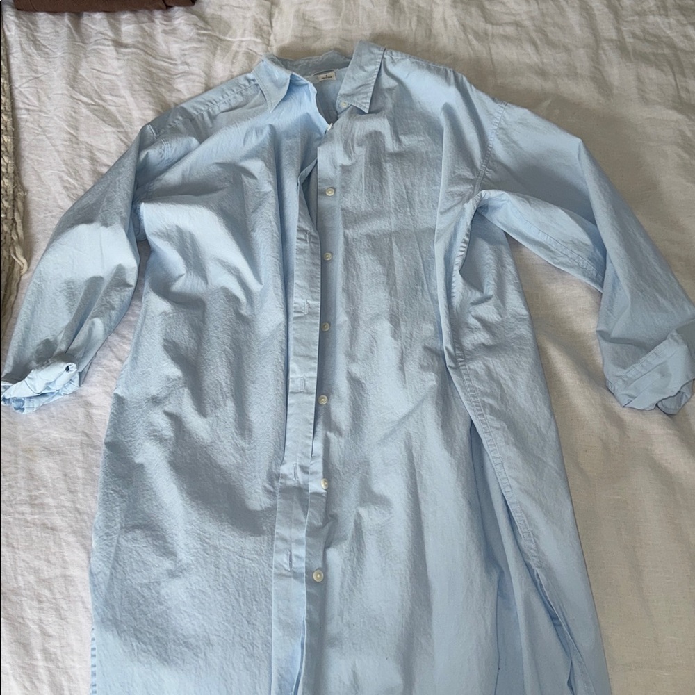 Wilfred Sky Blue Shirt Dress with slit